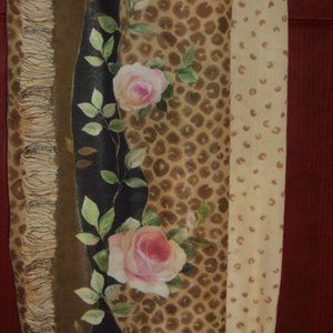 Leopard & Floral Pareo-beach cover up-size M/scarf